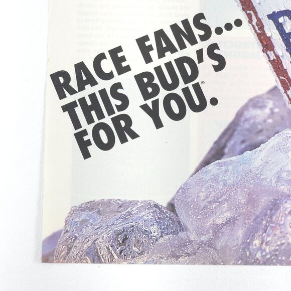 VTG Budweiser Beer Advertising Print Ad Race Fans Ice Cooler Garage Wall Art - Picture 4 of 6